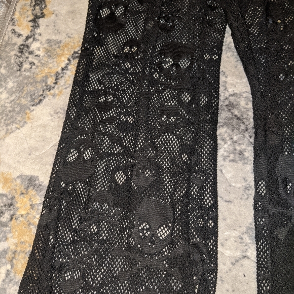 Black skeleton flared mesh pants - Picture 4 of 5